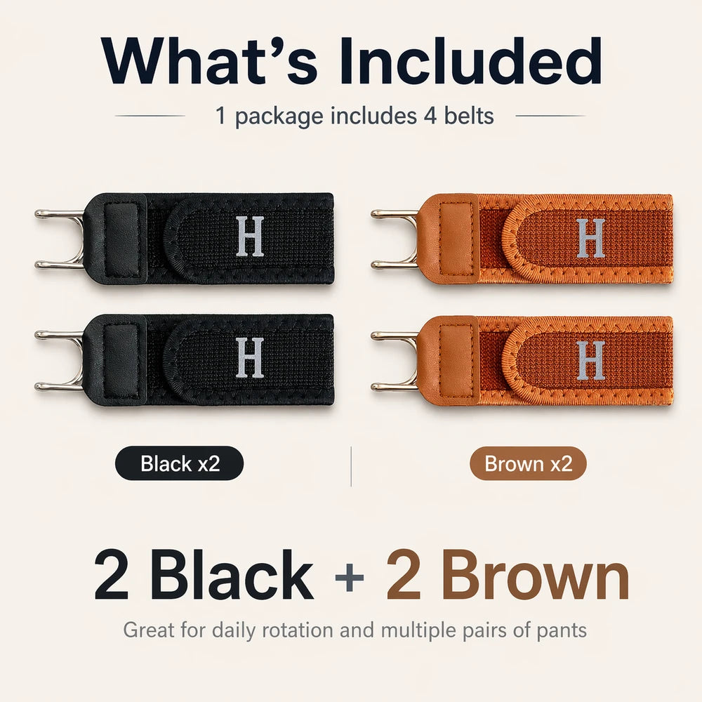 No-Buckle Belt 4-Pack