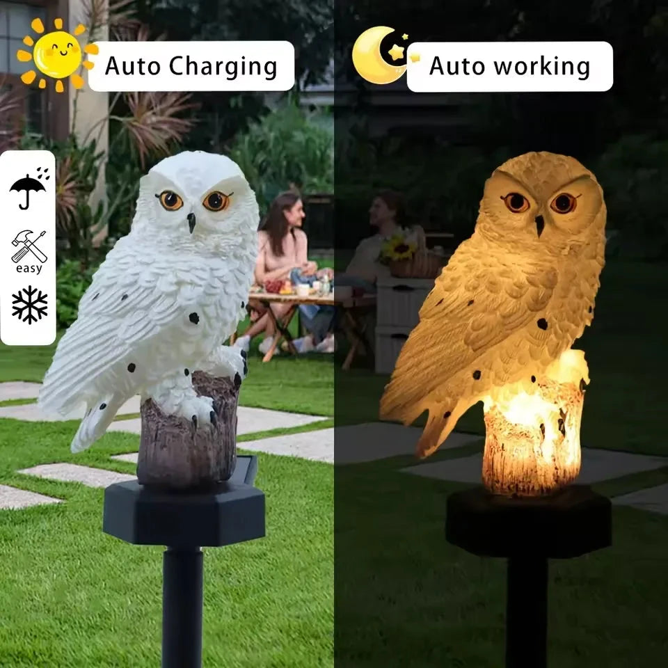 Easy Setup Solar Owl Pathway Light