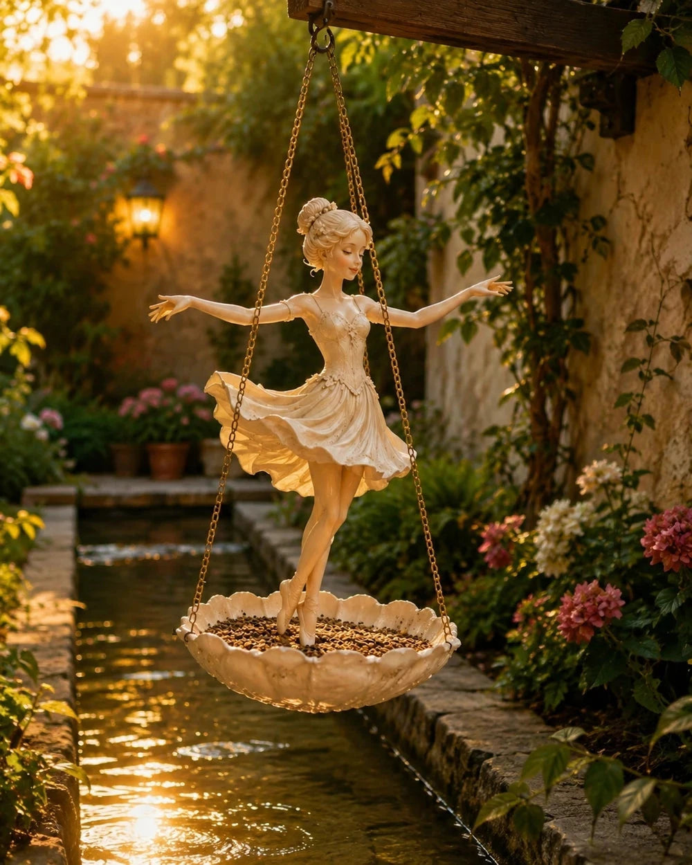 Resin Ballet Dancer Hanging Planter