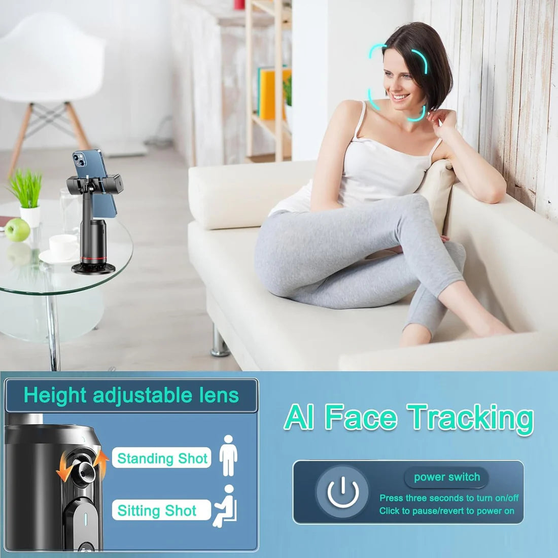 AimoStand – Built-in AI Camera Smart Auto-Tracking Phone Stand