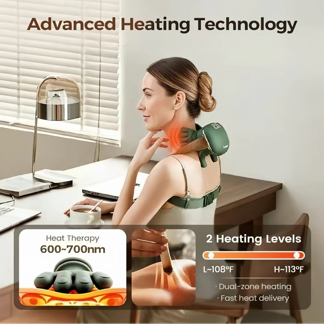 CerviFlex 4D Wireless Massager – Shiatsu Deep Tissue Relief with Heat