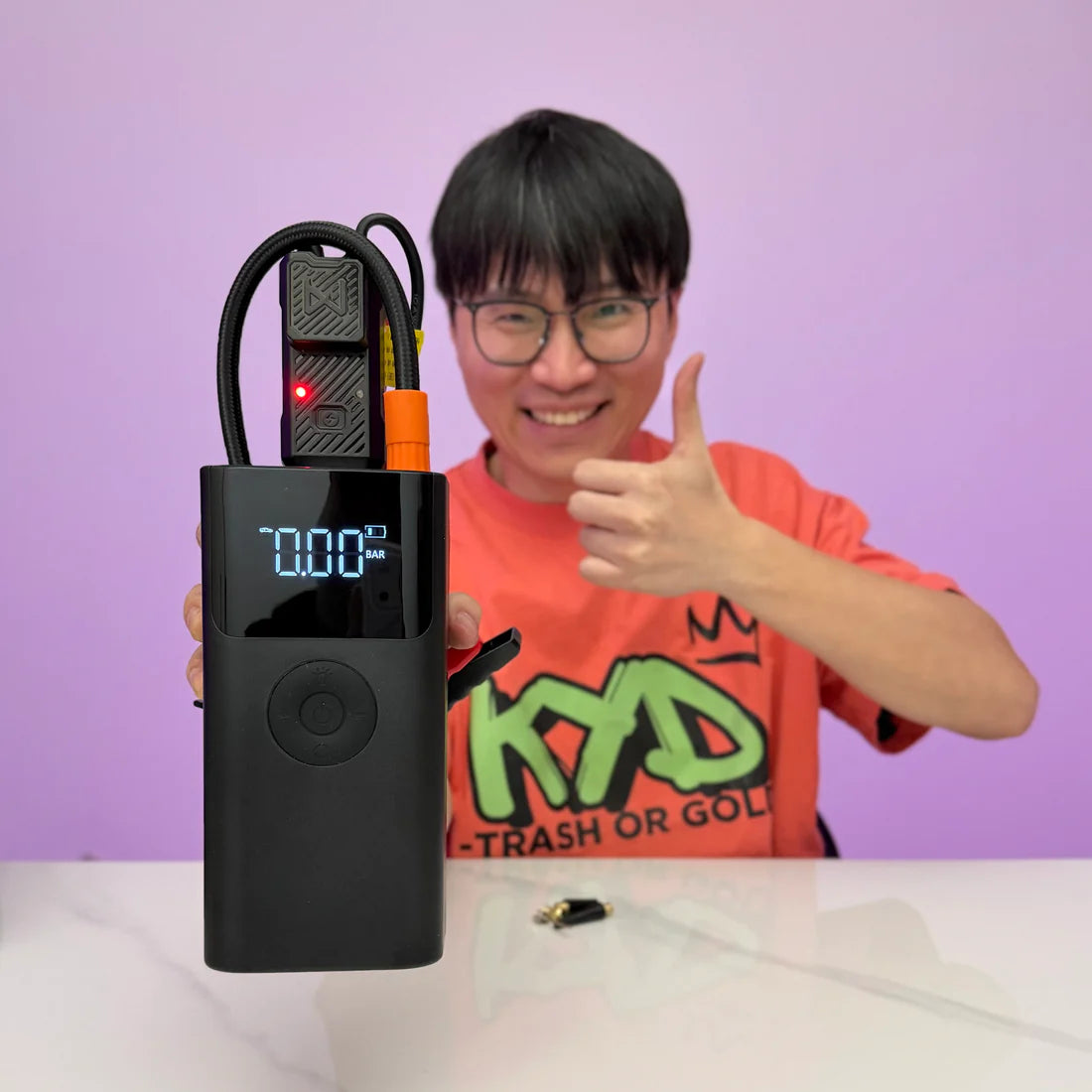 12V Portable Jump Starter with Built-In Air Compressor and Smart Safety Protection