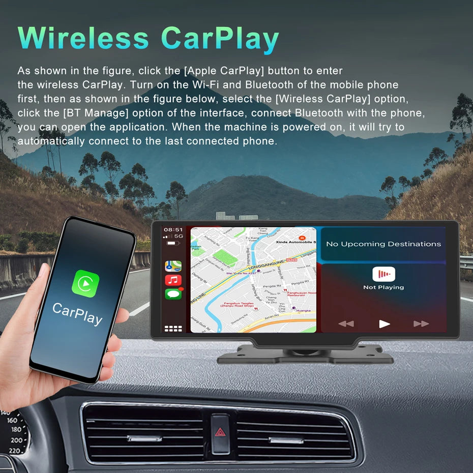 Drive Smarter With Wireless CarPlay & Android Auto with camera