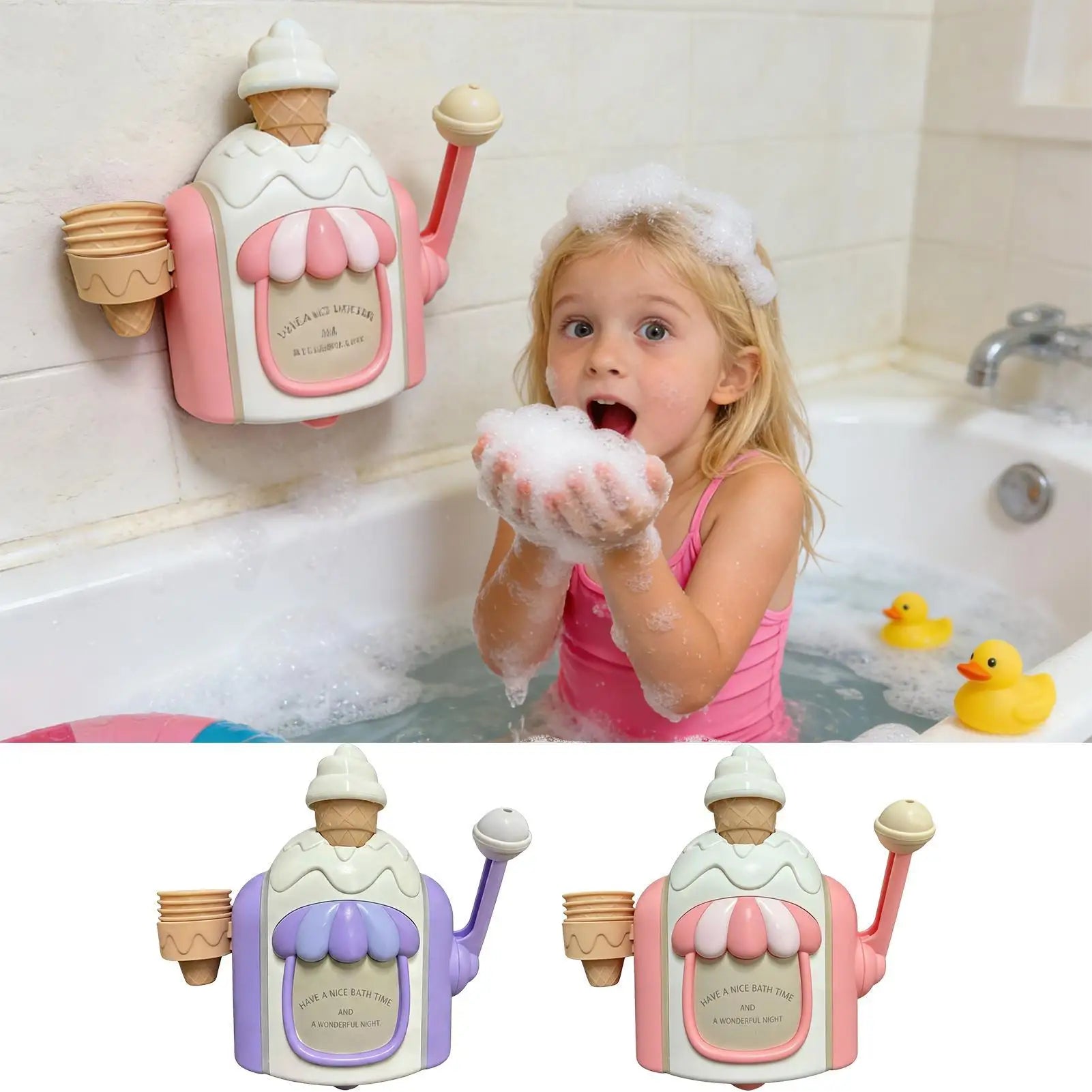 Bath Bubble Maker Ice Cream Bath Toy Child Bathroom